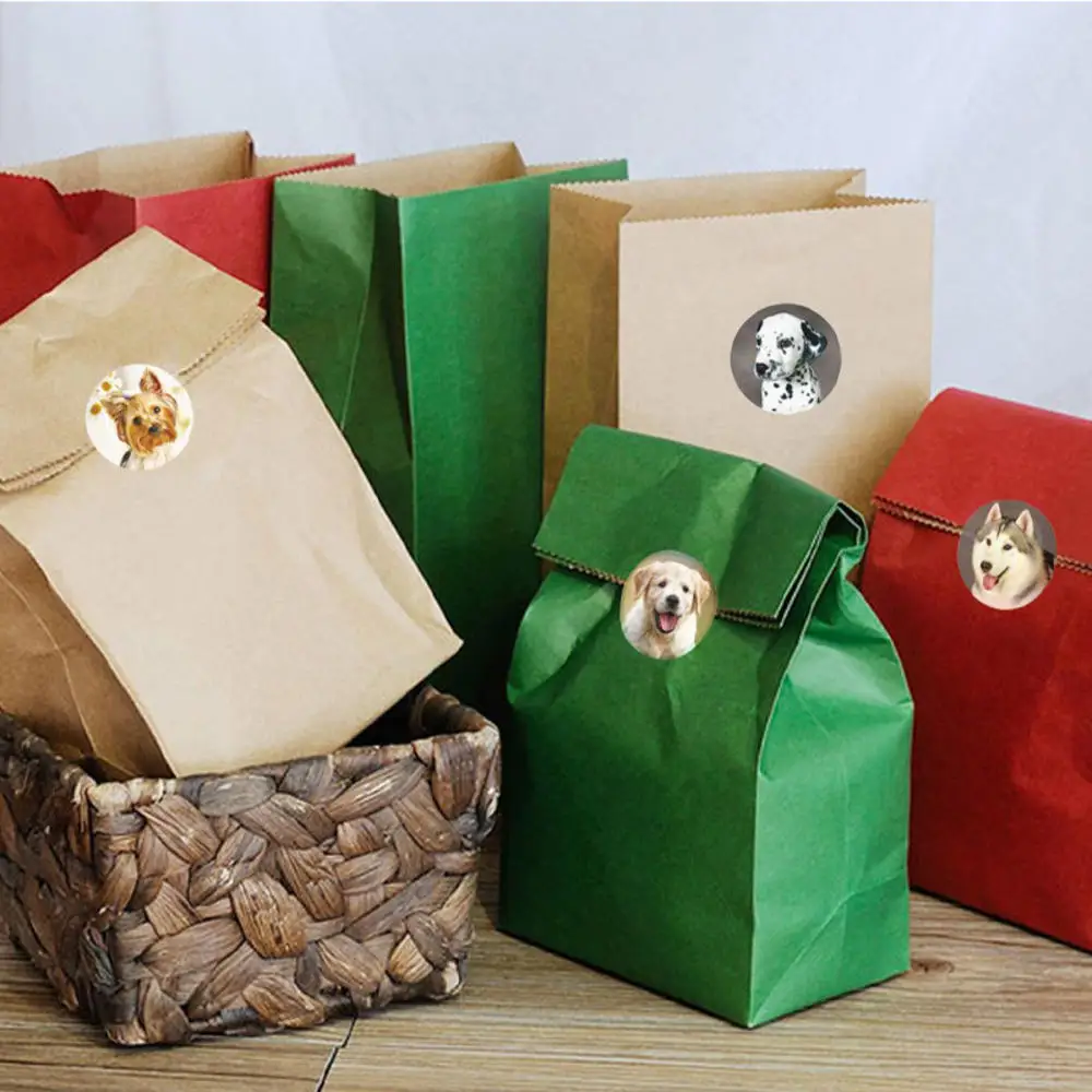 

500 Pcs/Roll Cute Dog Animal Sticker Sealing Label Decorative Sticker Paper Adhesive Sticker For Scrapbooking Stationery Supplie