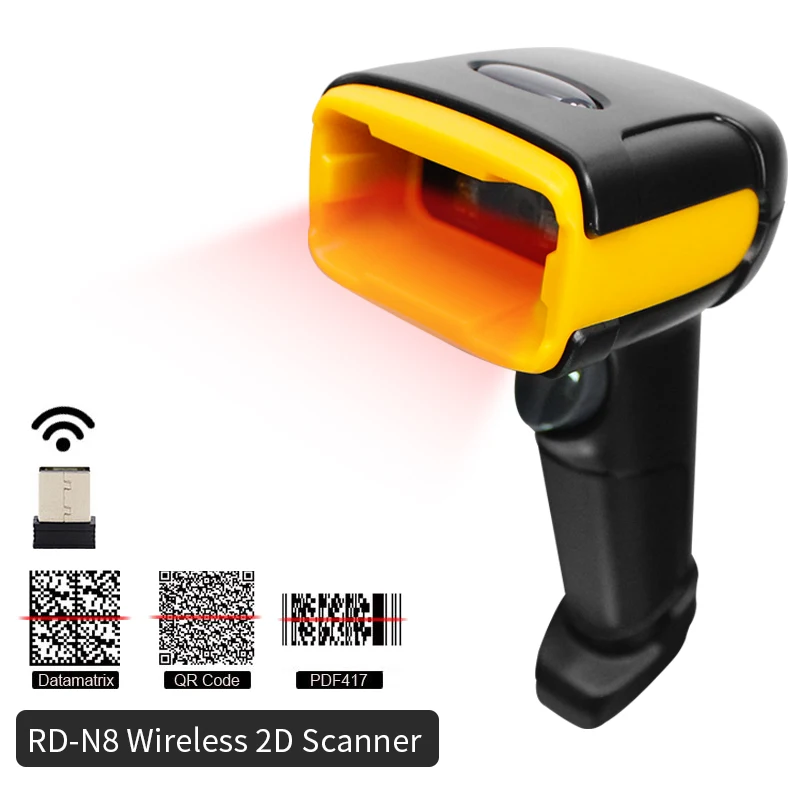 2D Беспроводной сканер штрих кода проводной считывания QR кодов PDF417 для