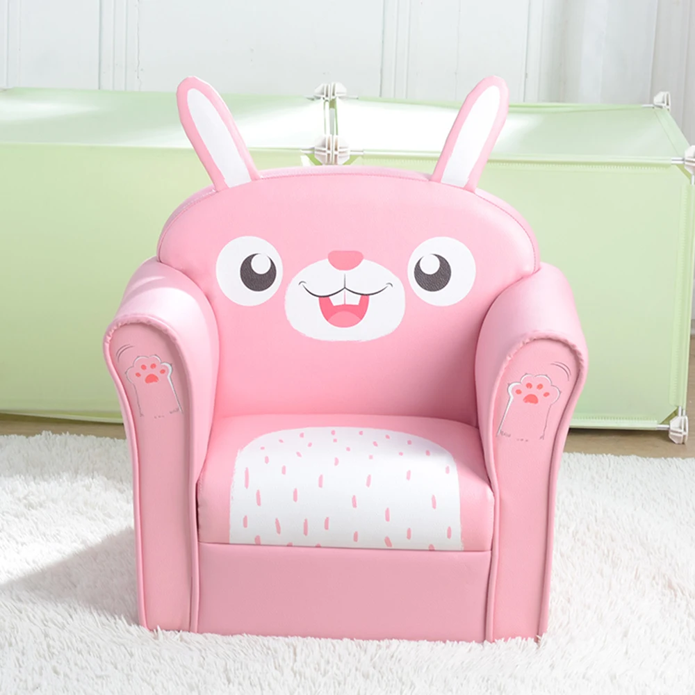 

Children Single Sofa Pink PU Cute Soft Comfortable Series Rabbit Model Kids Furniture Girl Relax Play Fashionable (50x39x44)cm