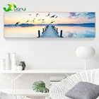 Современная картина С закатом, морской волной, пляжем, домашний декор, пейзаж, Картина на холсте, Постер и принты, Настенная картина для гостиной