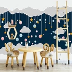 Скандинавские 3D обои для детской комнаты с ручной росписью, рисунок облаков и звезд, фотообои любых размеров, экологичный домашний декор