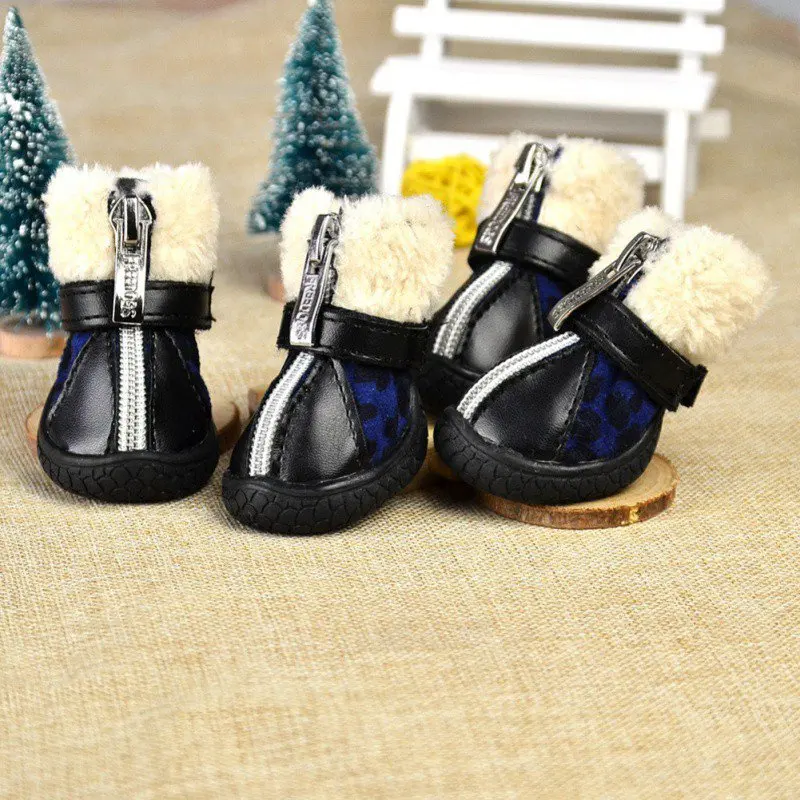 4 шт. Обувь для собак водонепроницаемая зимняя обувь носки нескользящие щенков