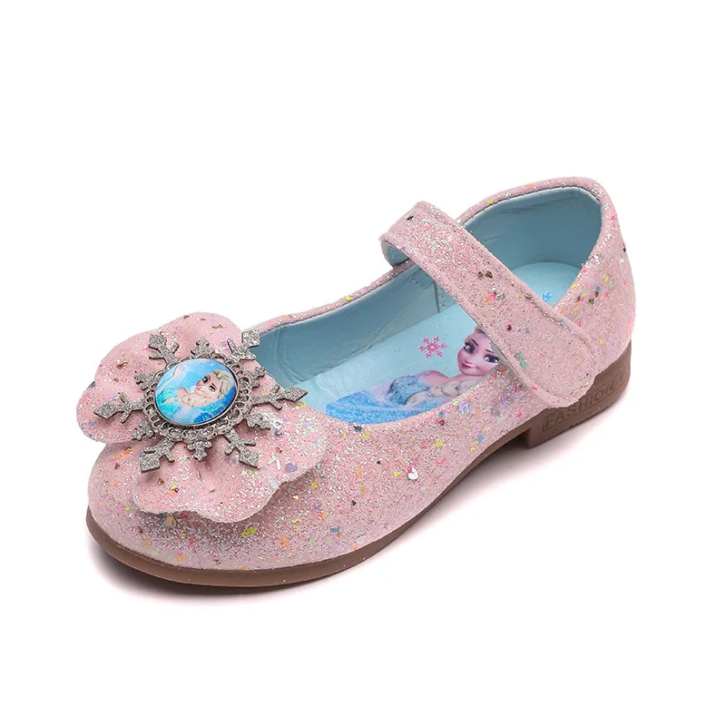 Disney frozen 2 girls Flowers princess elsa anna Casual Shoes  kids  Shiny soft dancing shoes Europe size 26-34