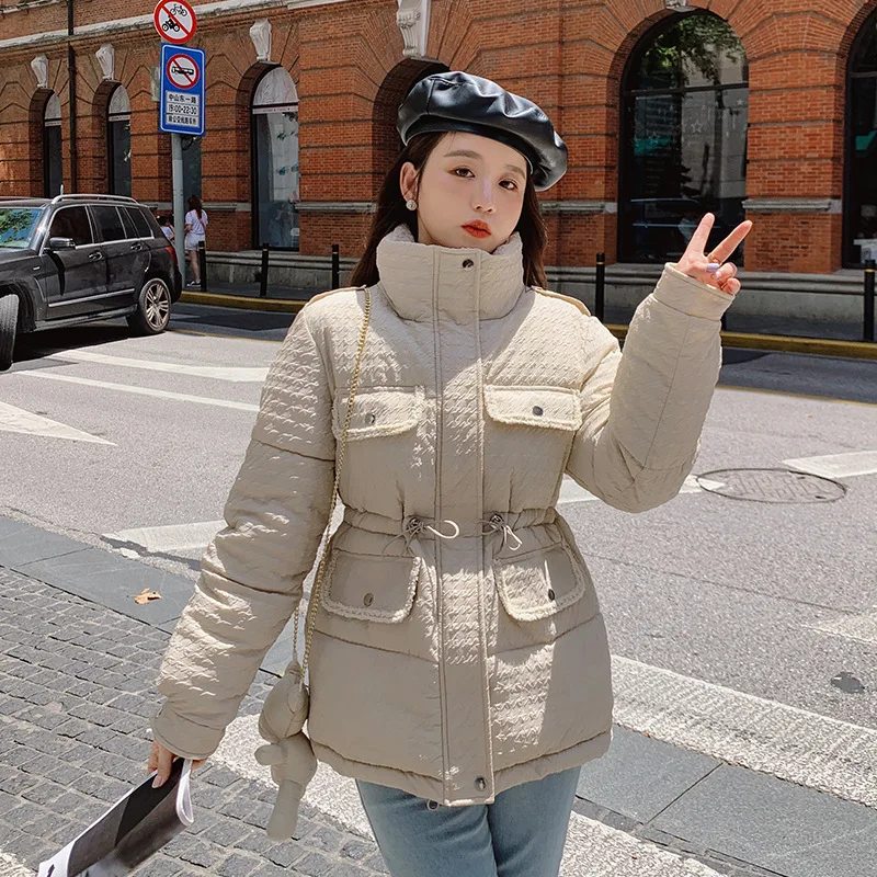 Clothing for Women  Jacket 2021 The New Short Little Guy Korean Version Drawstring Draw Back Coat