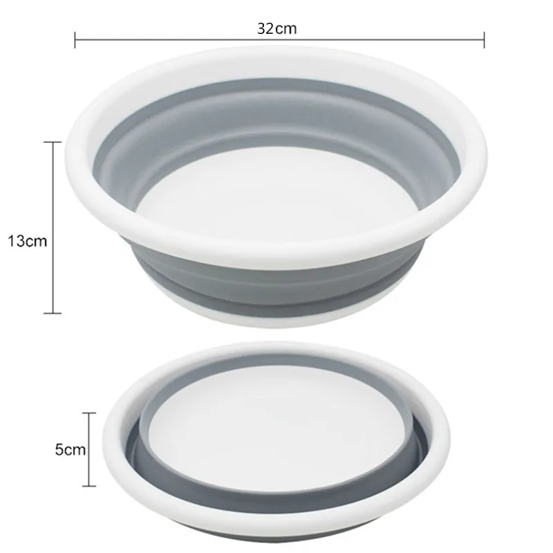 Складная круглая силиконовая раковина для посуды овощей умывальник домашнего