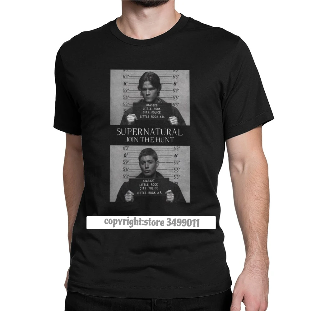 Сверхнатуральная футболка Mugshot's Spn Brothers топы с ангелом мужские рубашки одежда