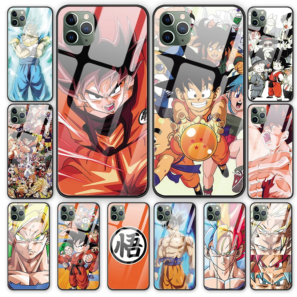 Роскошный чехол из закаленного стекла Dragon ball z goku для iPhone 5 5S 6 6s 7 8 Plus X XS XR 11 Pro