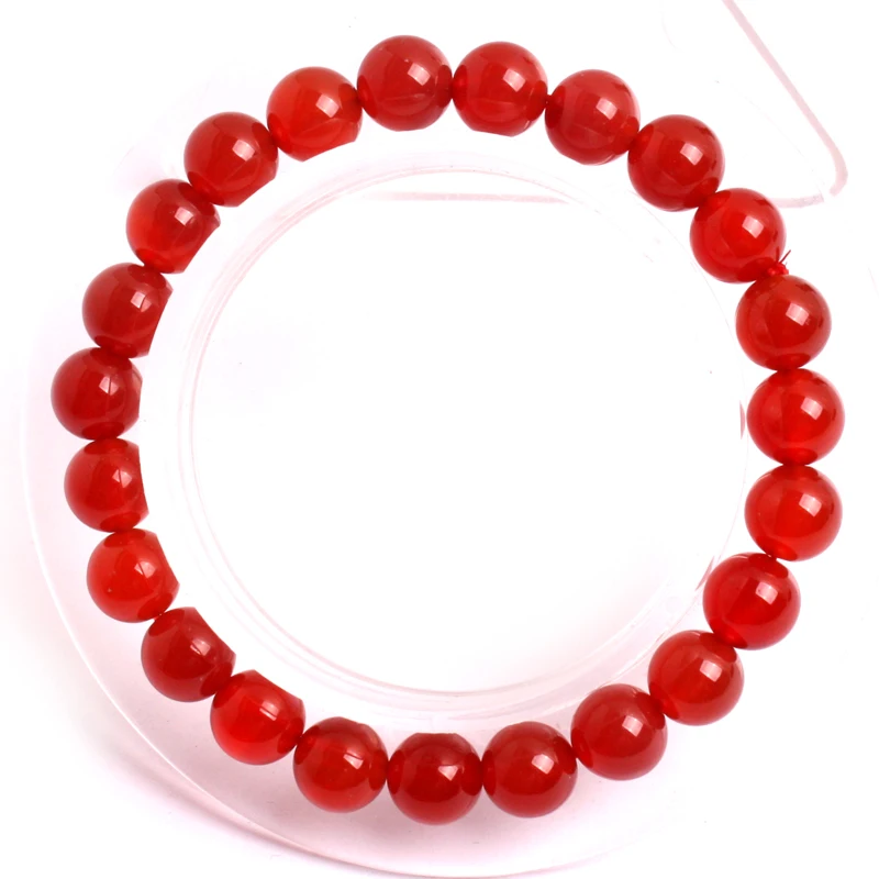 Браслет из натурального Красного искусственного камня: от 4 до 12 мм ювелирный