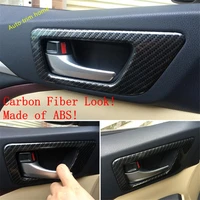 lapetus interior refit kit inner door handle bowl cover trim matte carbon fiber look for toyota highlander kluger 2014 2019