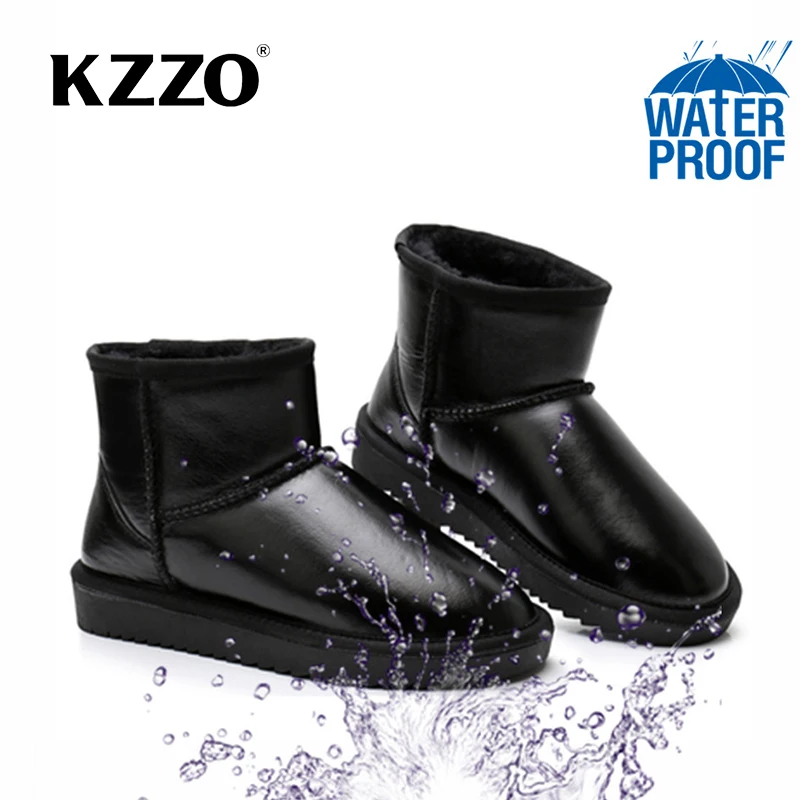 Лидер продаж Зимние сапоги Женские водонепроницаемые ботильоны из натуральной