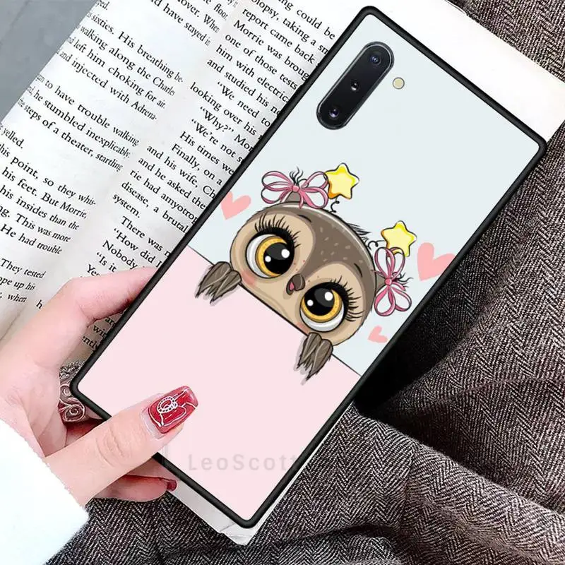 

Cute Owl Hearts Lover Phone Case For Samsung Galaxy S8 S9 S10 Plus S10E Note 3 4 5 6 7 8 9 10 Pro Lite cover