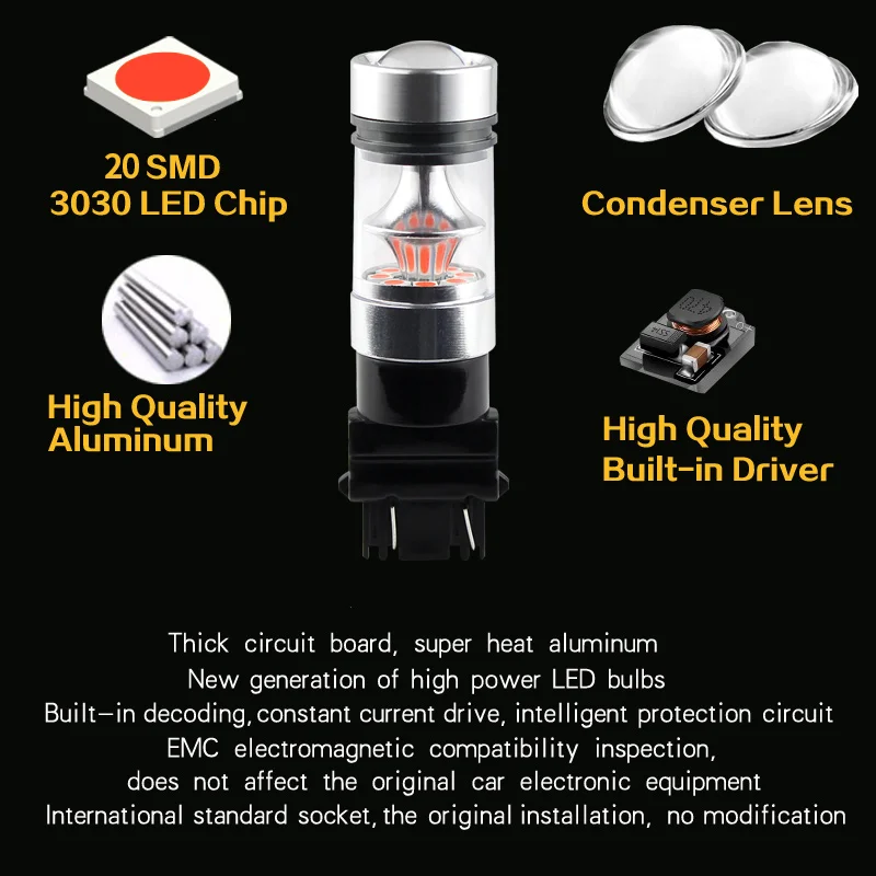 2 шт. светодиодные лампы для стоп светильник сигналов 3157 3057 P27/7 Вт