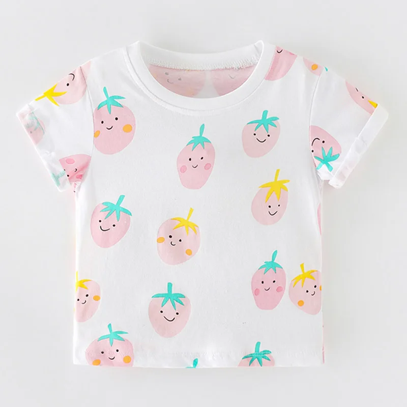 

Girls t shirt Tops Kids T-shirt Summer Quality 100% Knitted Cotton Children's Clothing Casual Tee Short Sleeve Baby Girl Clothes