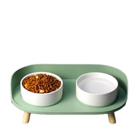 ceramic cat bowl to protect the cervical spine against black chin ceramic pet bowl gao jiayue half double bowl