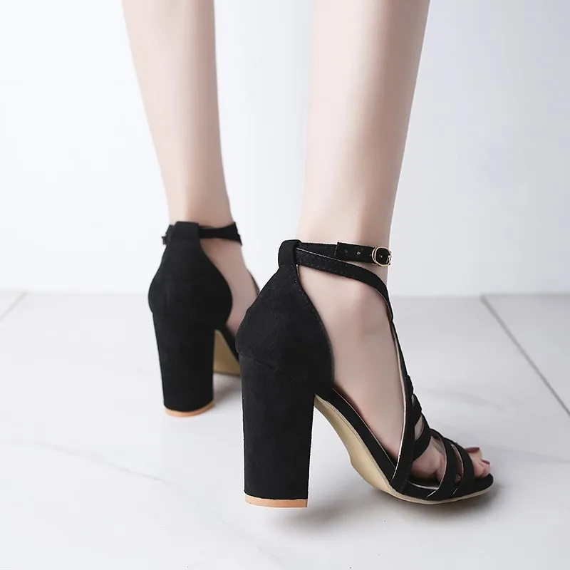 High Heels  Strap Open Toe Gladiator Platform Shoes Summer Sandals Ladies Woman Big Size 43