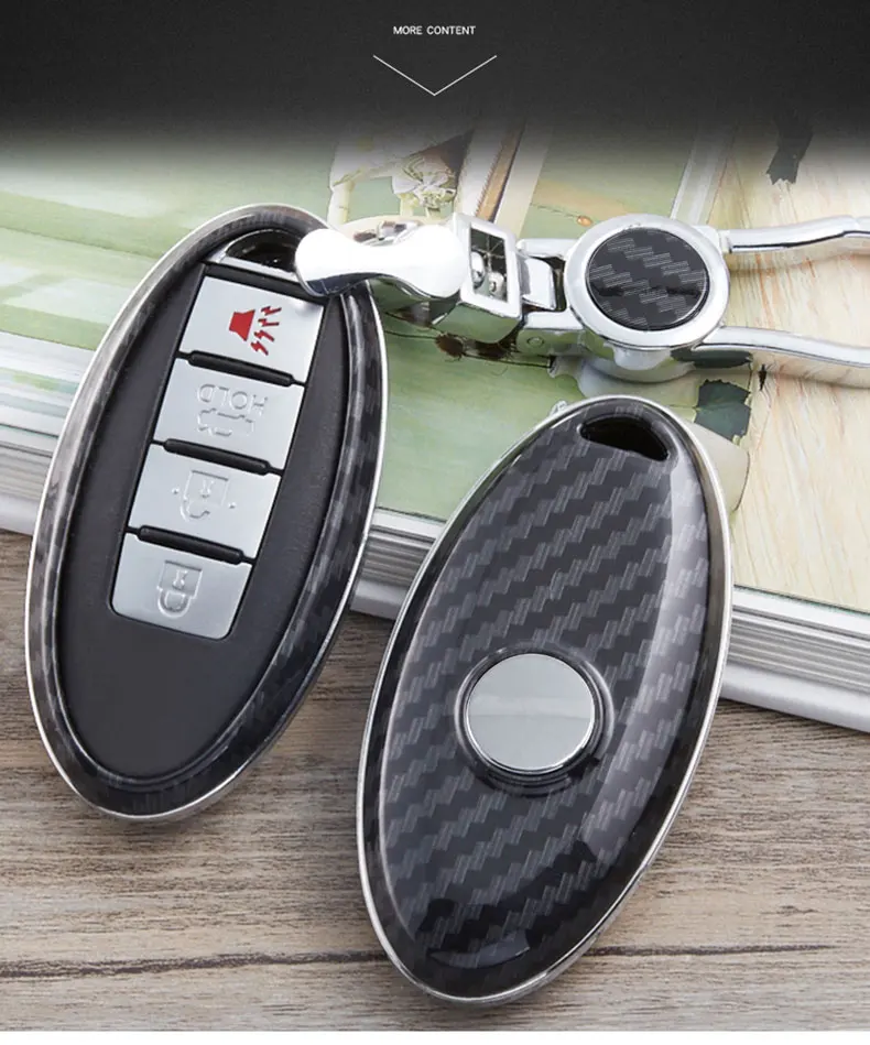 ABS карбоновый Корпус чехол ключа дистанционного управления автомобилем для Nissan