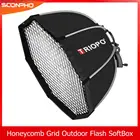 Софтбокс Triopo с креплением для фотостудии, восьмиугольный зонт-софтбокс с сотовой сеткой, 55 см, 65 см, 90 см