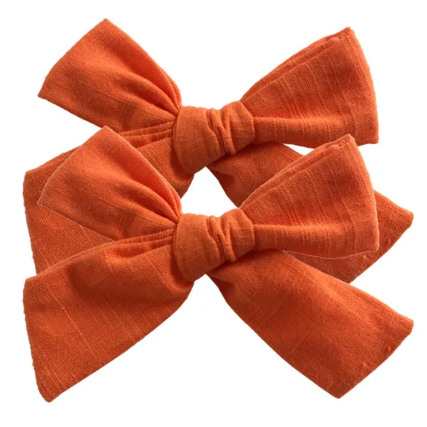 Solid color-750 BEILARRY, 2 шт., 4-дюймовые зажимы из хлопчатобумажной ткани с бантиком для маленьких девочек, заколки для волос с бантиком, заколки, заколки для волос, головные уборы, аксессуары для волос - Цвет: Solid color-750