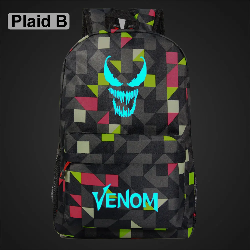 Светящийся Galaxy Venom для мальчиков и девочек, детская школьная сумка, женский рюкзак, подростковые школьные сумки, мужские рюкзаки