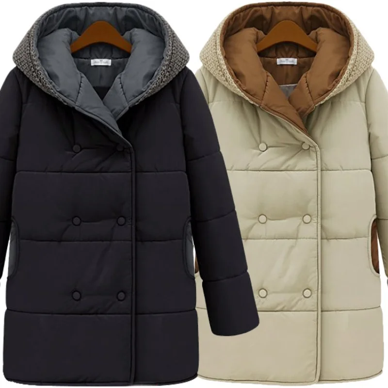 2020 Женское зимнее хлопковое пальто свободного кроя большого размера верхняя