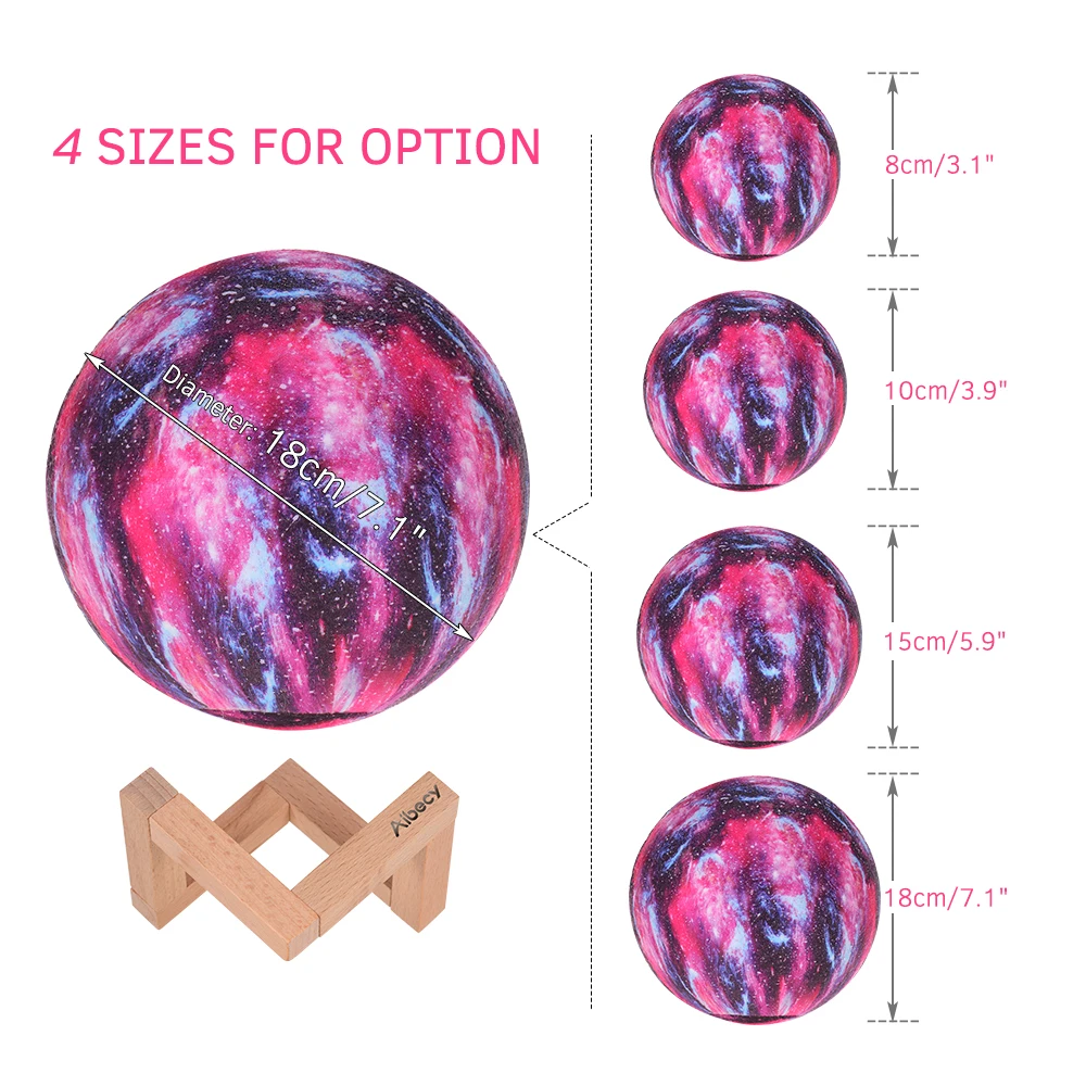 3D печатных луна лампа USB Перезаряжаемые Звездный светодиодный ночной Светильник