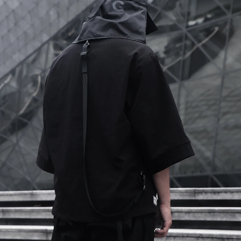 Кимоно-куртка с двумя карманами теквир одежда techwear noragi whrs ninjawear darkwear в японском