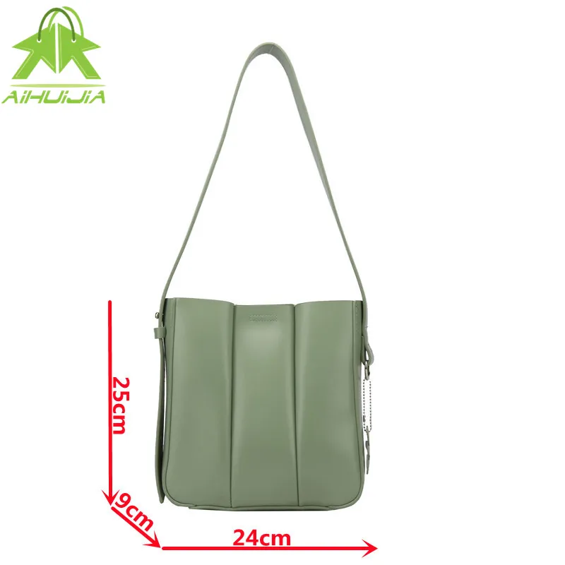 

Women's Splicing Bucket Shoulder Bag High Capacity Mother and Child Handbag Summer New High Quality Pu Leather Messenger Bags