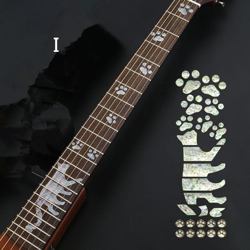 1pcs abnehmbare gitarre griffbrett aufkleber shell carving inlay aufkleber hohe viskosität ohne kleber marke für elektrische akustische teil