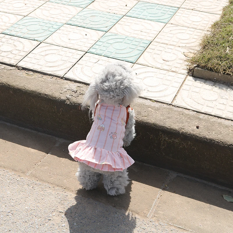 

Pet Dog Vest Skirt Summer Cool Dog Clothes Cartoon Print Dog Clothing For Puppy Breathable Vest Yorkshire Chihuahua Costume