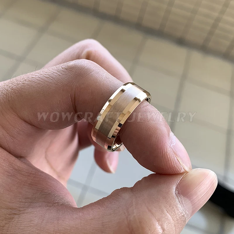 Обручальные кольца из розового золота вольфрама для мужчин и женщин удобные