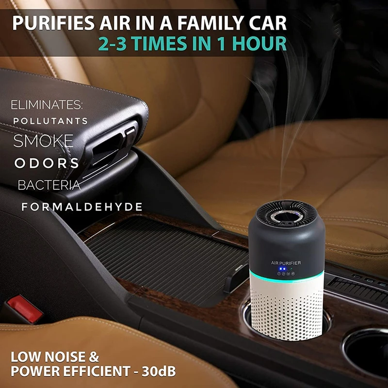 Очиститель воздуха мини портативный HEPA очиститель с фильтрами активированным