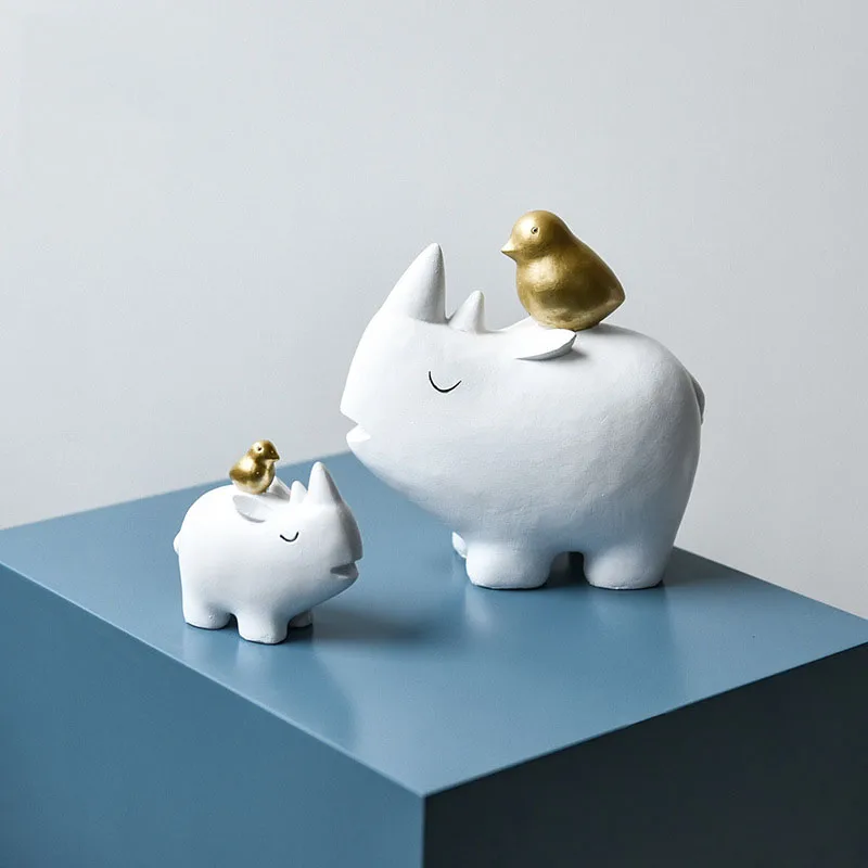 

Creative Nordic Fantasy Bird Rhino Home Living Room Bedroom Crafts Decoration Animal Decoration Window Decoration Decoration