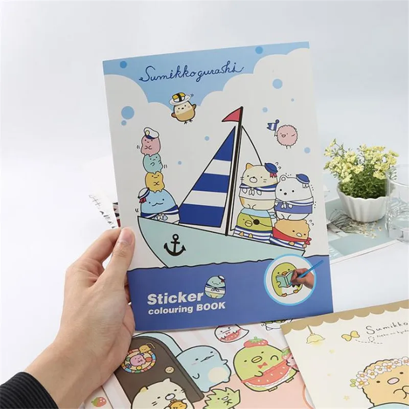 Угловой существо книга живописи книжка раскраска Стикеры канцелярские