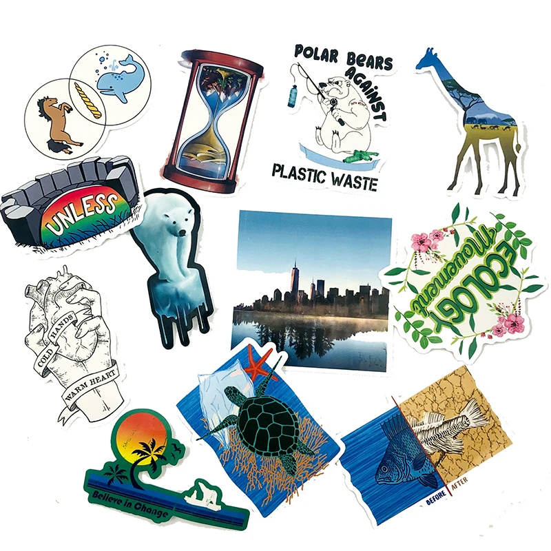 Pegatina creativa de protecci&oacute;n del medio ambiente, 50 Uds., para ScrapbookingForMotorcycle, equipaje, ordenador, monopat&iacute;n, guitarra-1