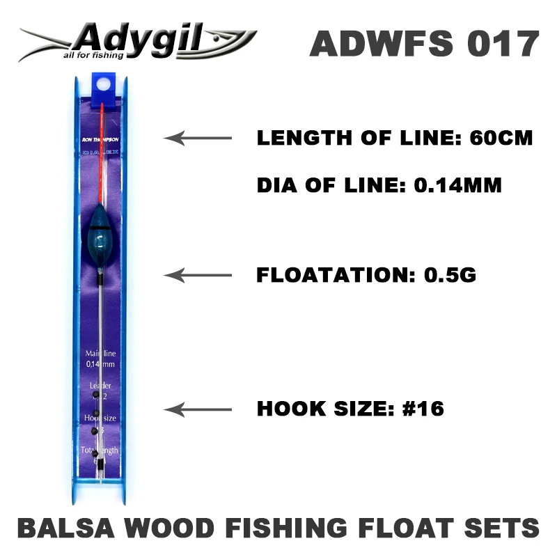 Набор деревянных поплавков для рыбалки adyтно Balsa ADWFS 017 длина лески 0 5 г 60 см размер