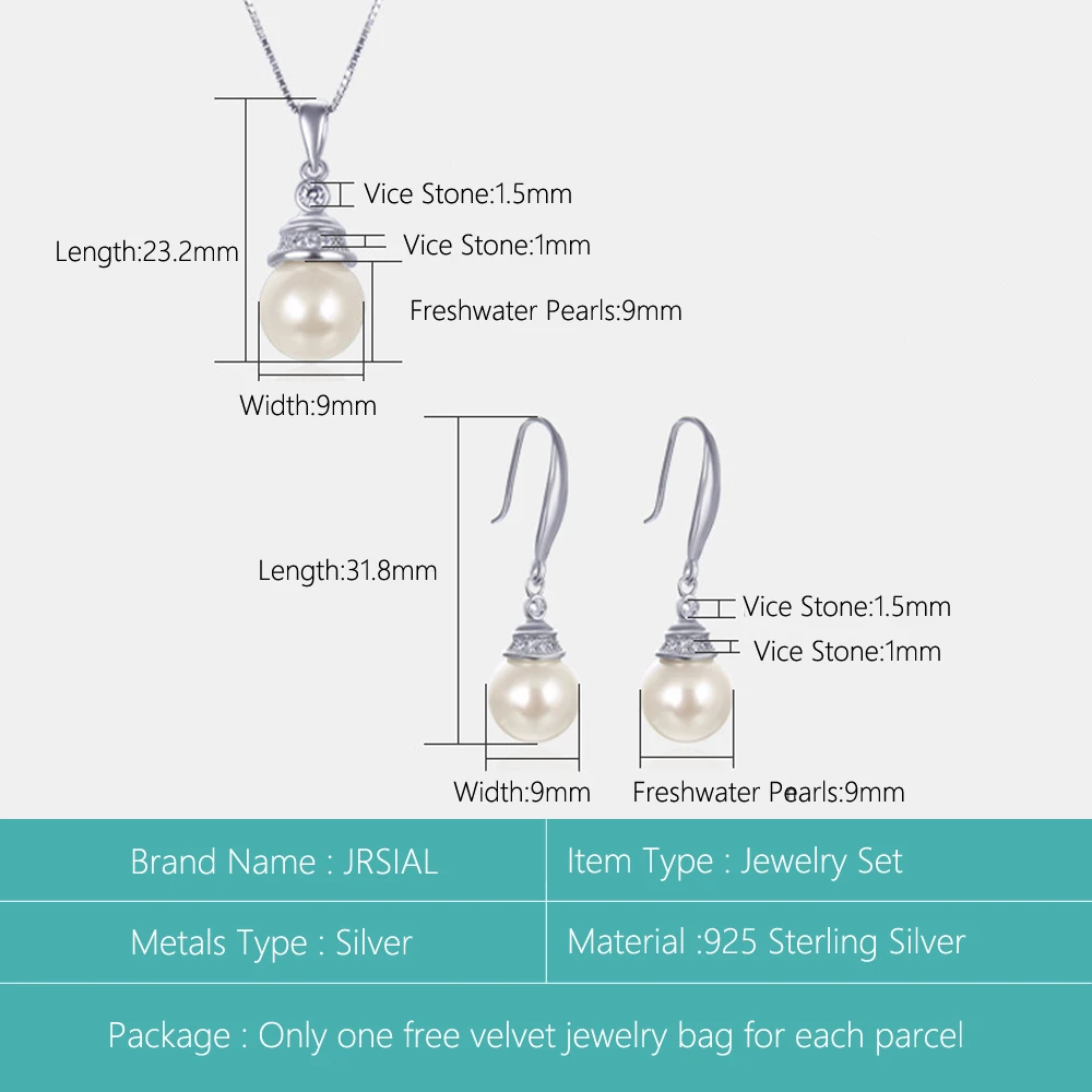 Ювелирные изделия из стерлингового серебра 925 пробы с циркониевым жемчугом