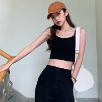 fashion women sexy solid summer camis crop top female casual tank tops vest sleeveless streetwear