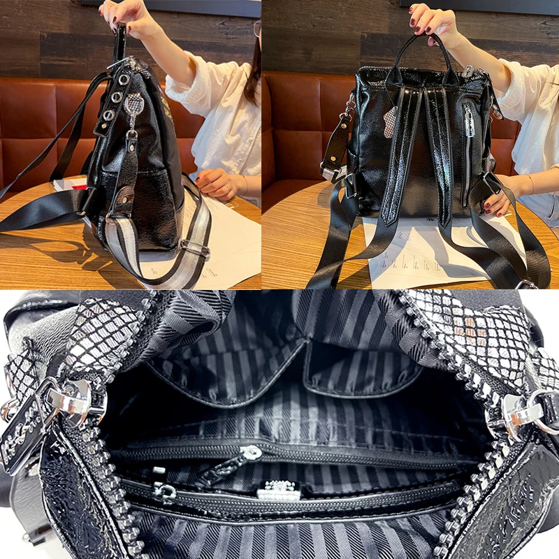 

Cute Cartoon Prints Luxury Designer Women's Backpack Rhinestone Shoulder Bag Bolsa Feminina