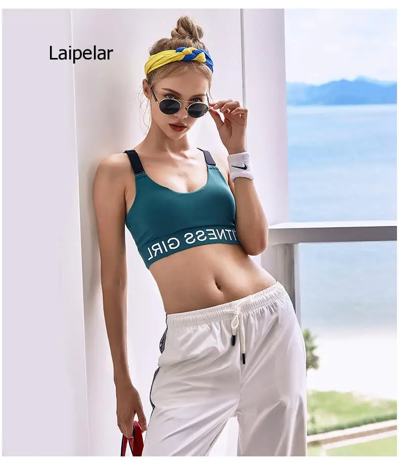 

High Strength Shockproof Sports Underwear Women's Fitness Bra Running Gathered Anti Sagging Vest Tops