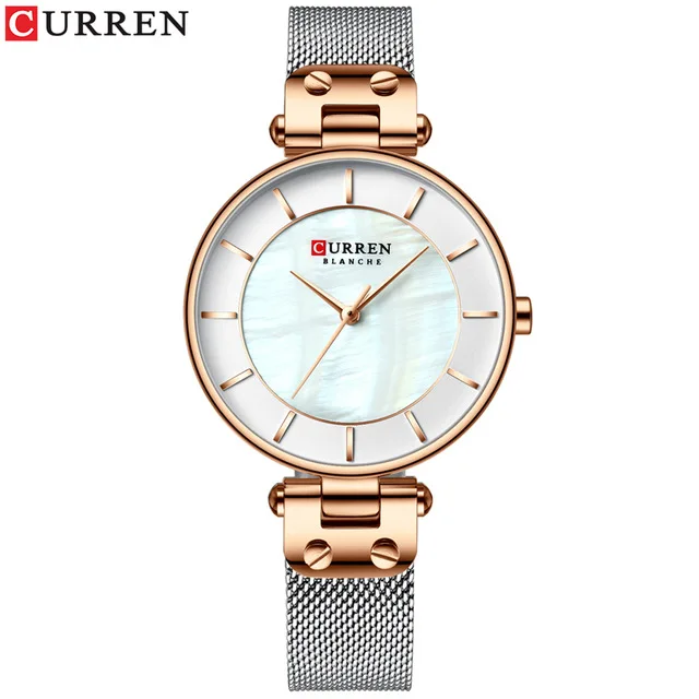 silver white rose Relogio Feminino CURREN часы женские роскошные Брендовые женские кварцевые наручные часы кожаные водонепроницаемые часы Reloj Mujer Часы для девочек - Цвет: silver white rose