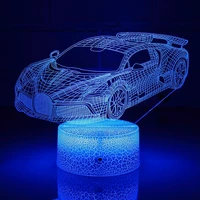 car 3d gifts lamp acrylic illusion optical night light 16 colors change remote kids men bedroom decor birthday new year present