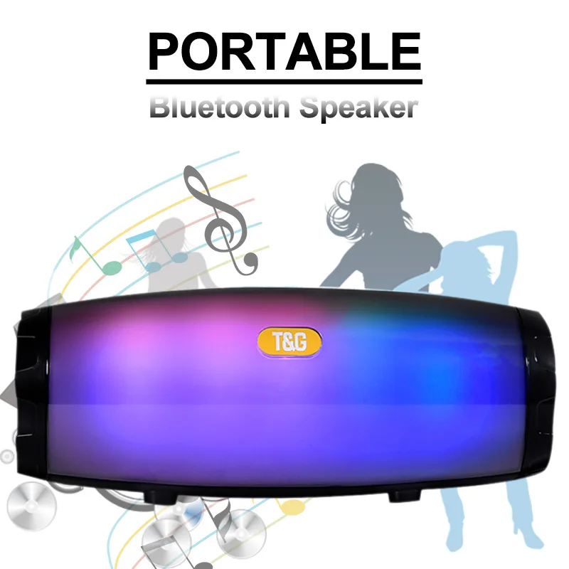 TG портативная колонка bluetooth 10W стерео колонки поддерживать FM радиоприемник USB LED