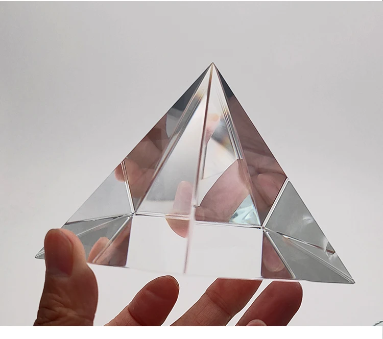 100mm Crystal Pyramid Rainbow-Prism Optical Glass Egyptian Prism Rainbow Science Ornaments | Инструменты