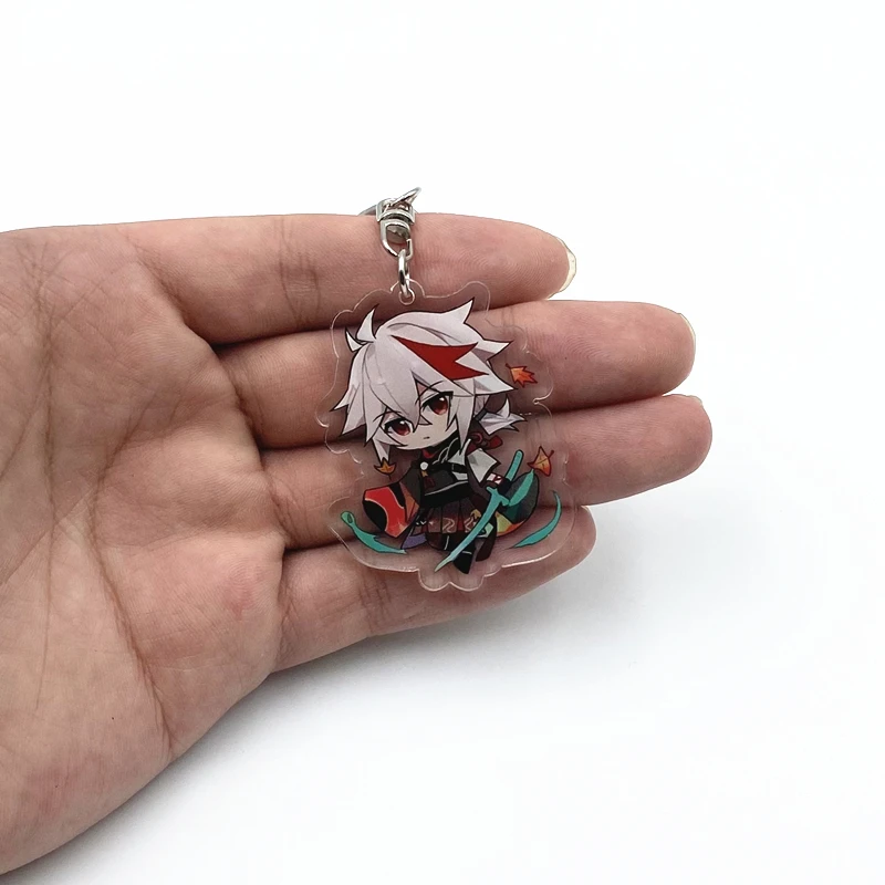 Genshin Impact Raiden Shogun Tartaglia Xiao Keqing Hu Tao Key Chains Two-sided Keychain Cosplay Acrylic Pendant Keyring Prop | Украшения и