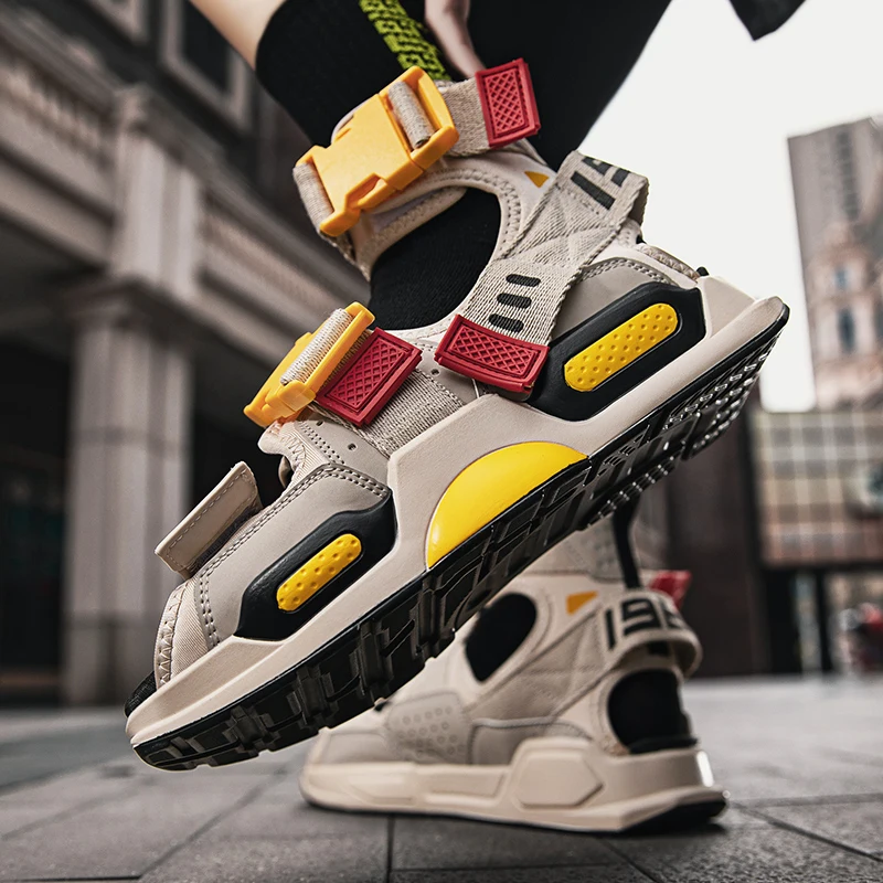 

Мужские сандалии-гладиаторы homme verano sandali, повседневные кожаные мужские шлепанцы ete beach, Летние вьетнамки