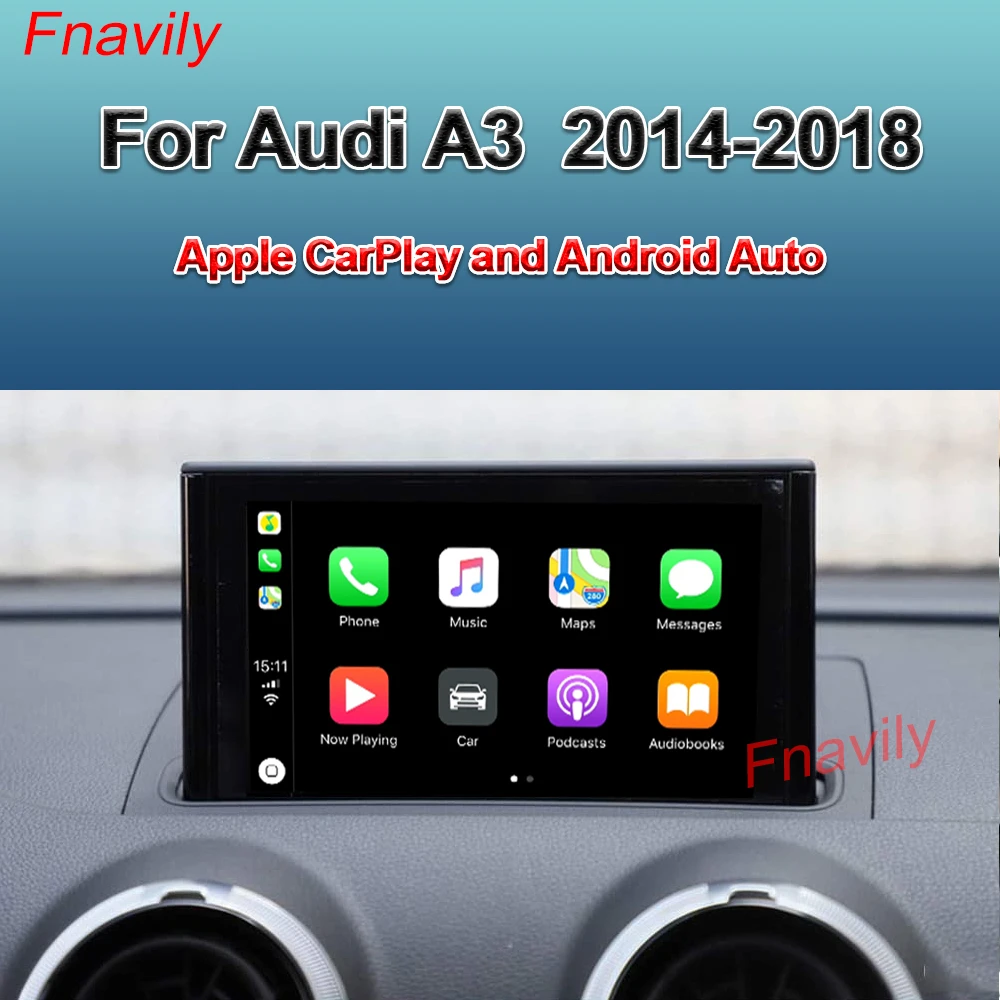 Fnavily OEM модернизированная Беспроводная коробка CarPlay Waze Google Map для Audi A3 Apple и Android