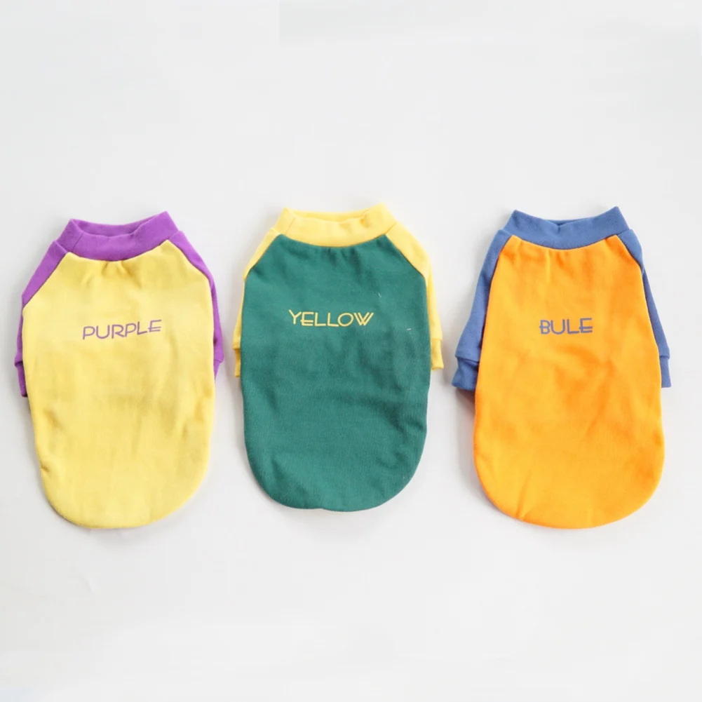 

Pullover Dog Sweater T-shirt Clothes Fashion Color Stitching Pet Sweatshirt Clothing for Chihuahua Yorkshire Apparel Costume