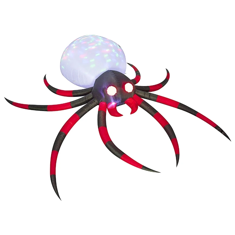 

Halloween Inflatables Giant Red Spider Outdoor Halloween Decorations with Magic LED Light for Yard Garden Lawn EU Plug