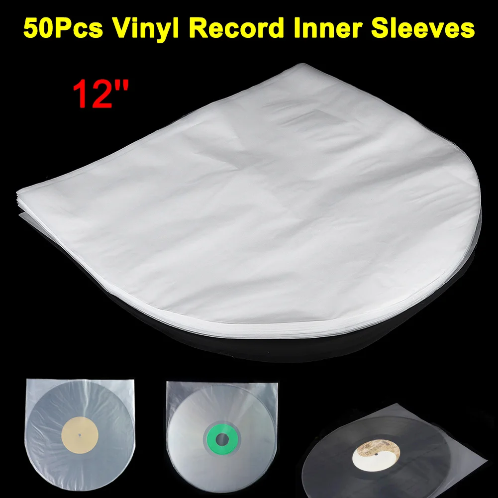 50Pcs 12Inch Antistatic Plastic Cover Inner Sleeves Bag for LP Music Vinyl Record DNJ998 | Дом и сад