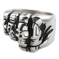 fist stainless steel ring hip hop classic creative design classic punk for mens metal jewelry